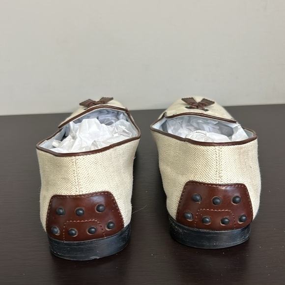 Tods Leather Gommino Cream Brown Loafer Driving Shoe Womens Sz 37.5 - Picture 6 of 10